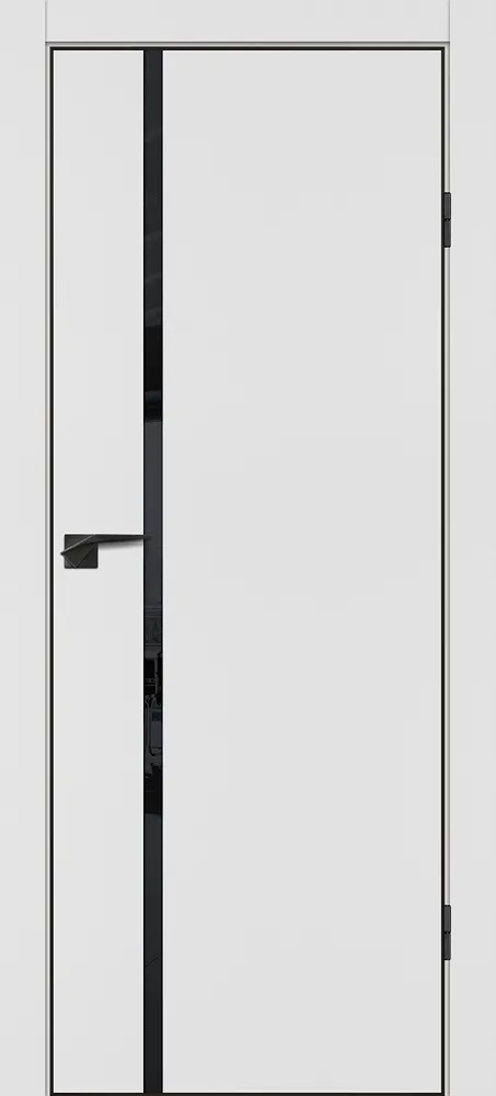 Фото Межкомнатная дверь P-22  кромка ABS черная c 4-х ст. Белый матовый